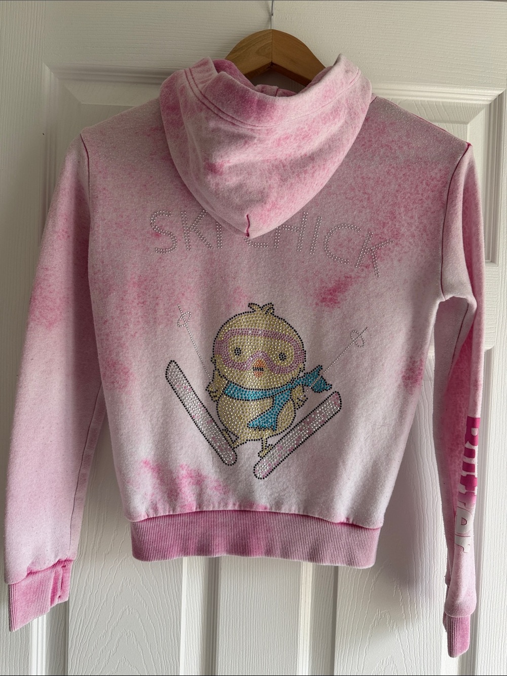 Butter Pink Tie-Dye Zip Hoodie Kids Sweatshirt